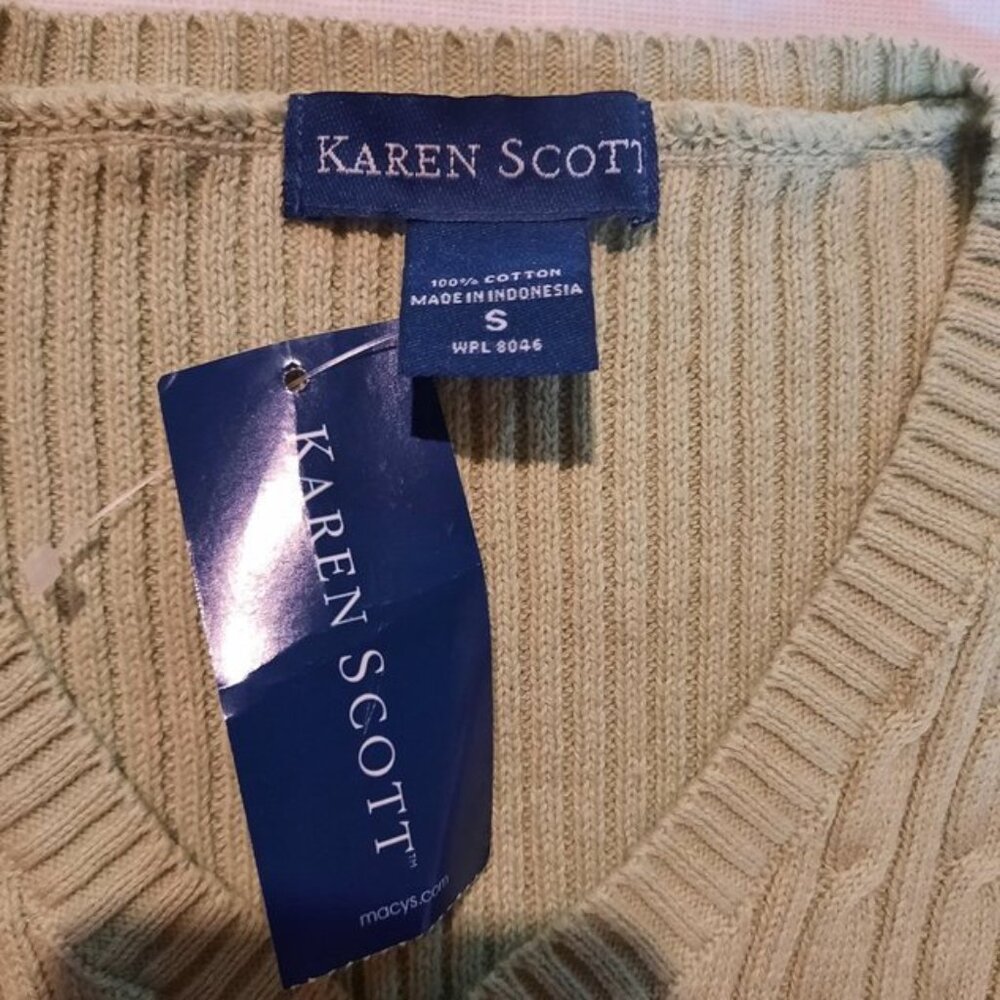.Karen Scott Cable Knit Sweater (Small/NWT)